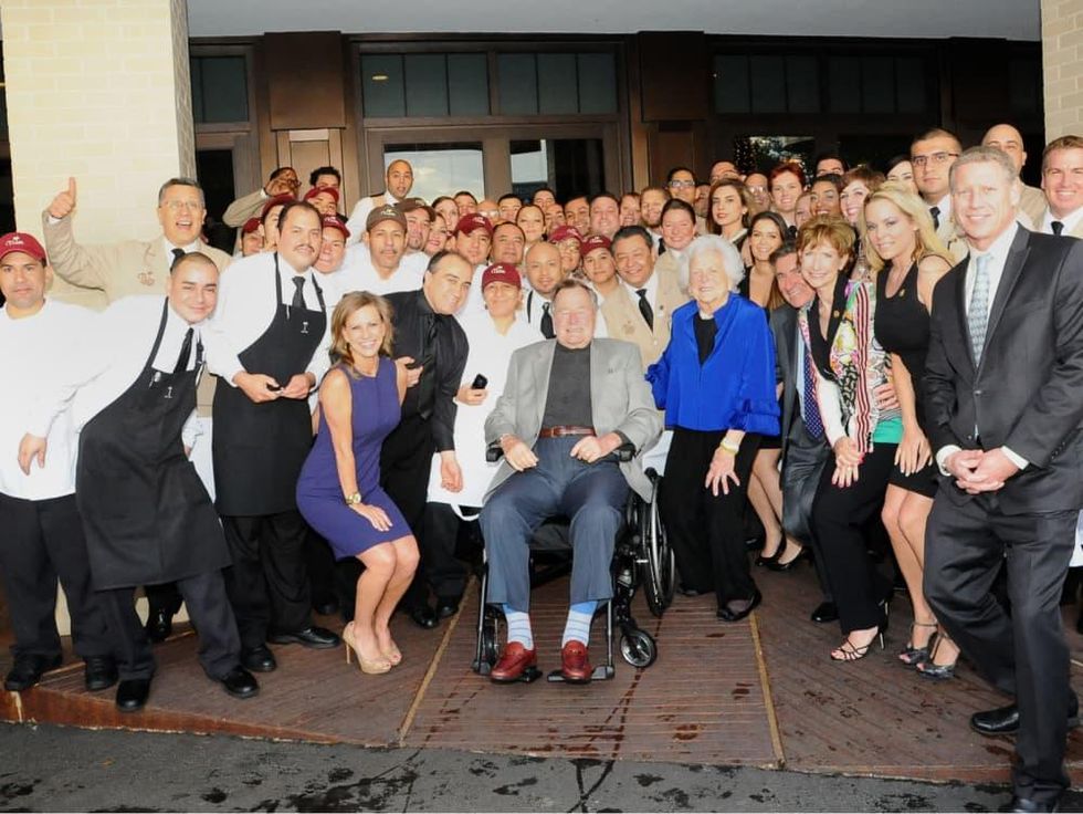 015 at George H.W. Bush's 90th birthday party April 2014 at Palm Houston