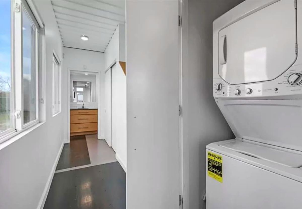 Hallway with washerdryer tucked in. CultureMap Dallas