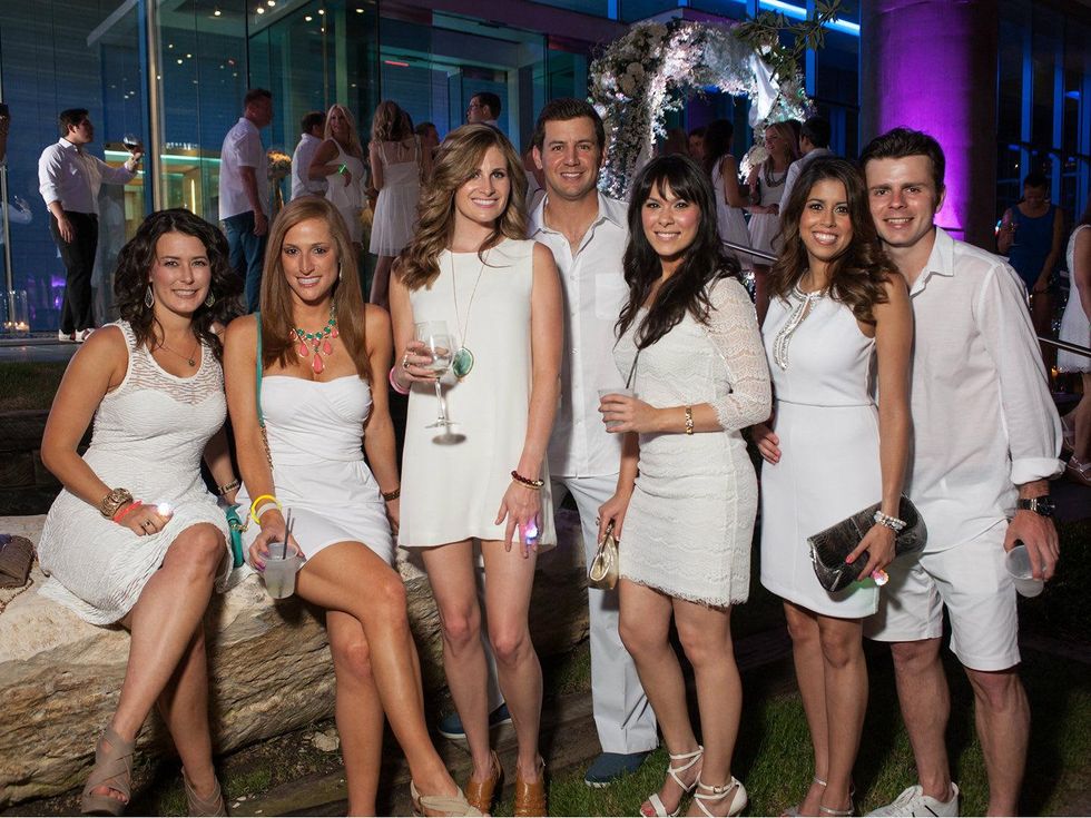 4. Lindsay Wolcott, Krystal Houle, Baylea Wood, Ryan Hancock, Erica Ricci, Laura Ailshire, Bruno Dujmovic, white party