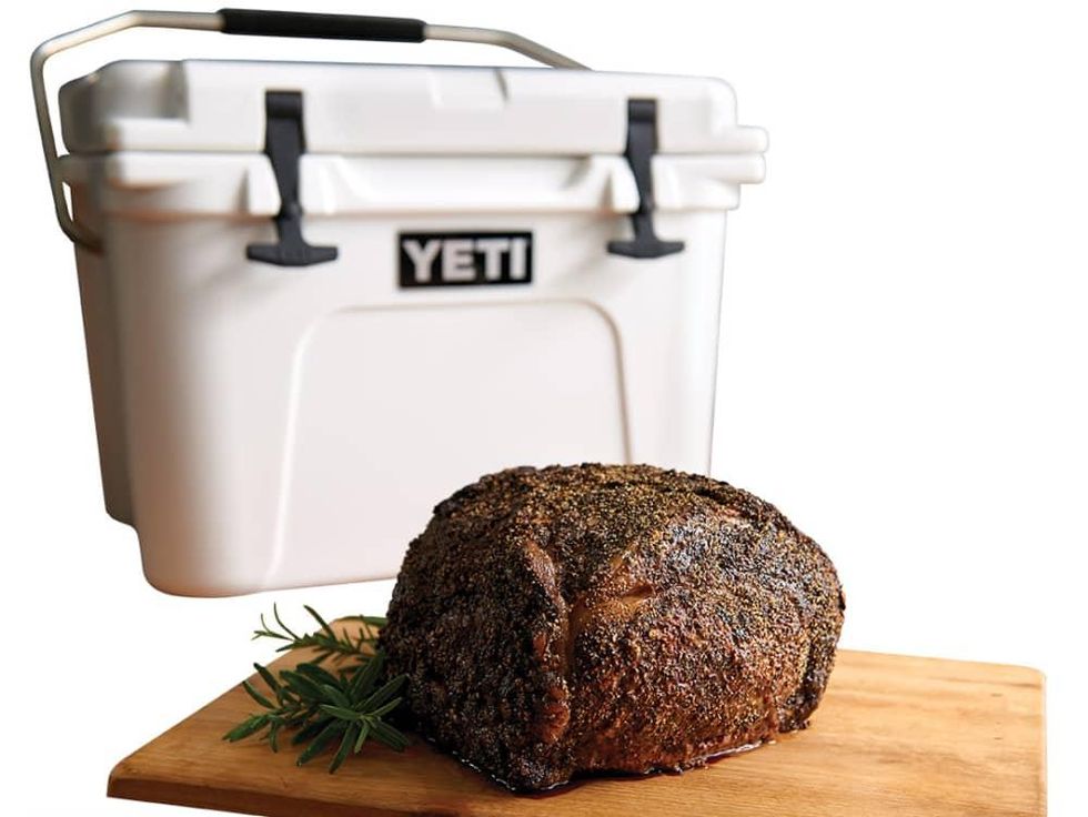 44 Farms prime rib and a Yeti cooler