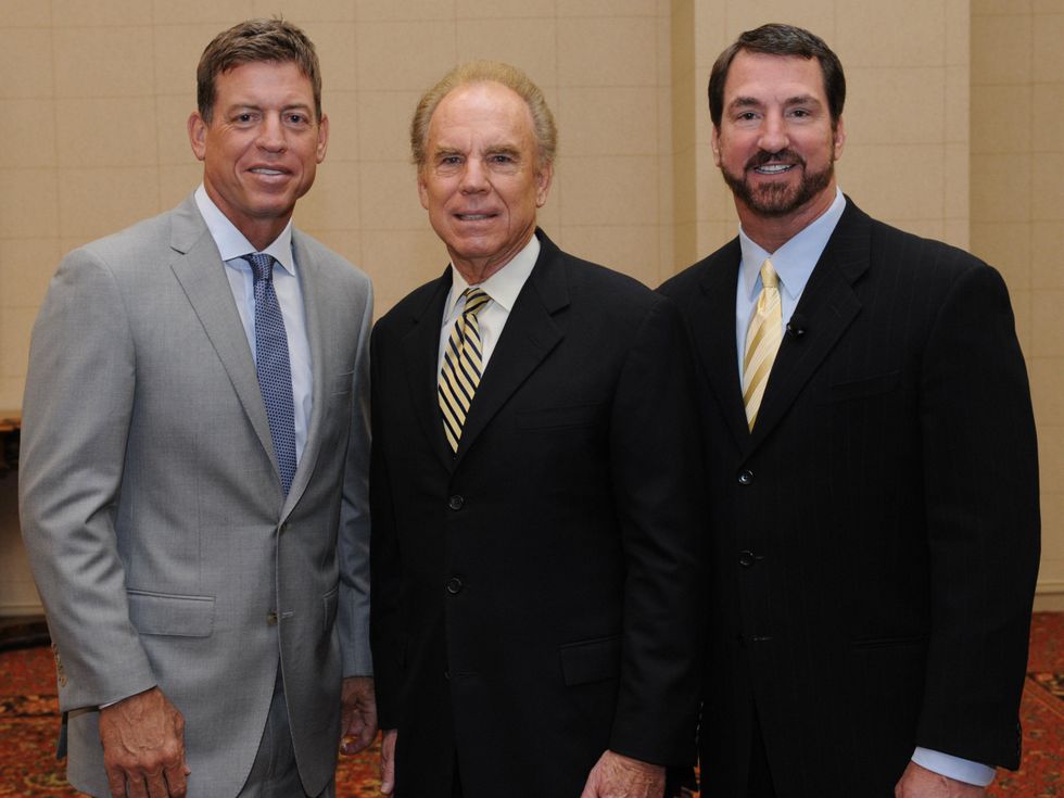 5) Troy Aikman, Roger Staubach and Babe Laufenberg, united way luncheon