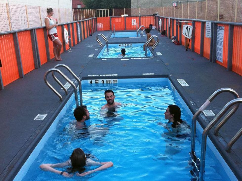 A dumpster pool in New York City