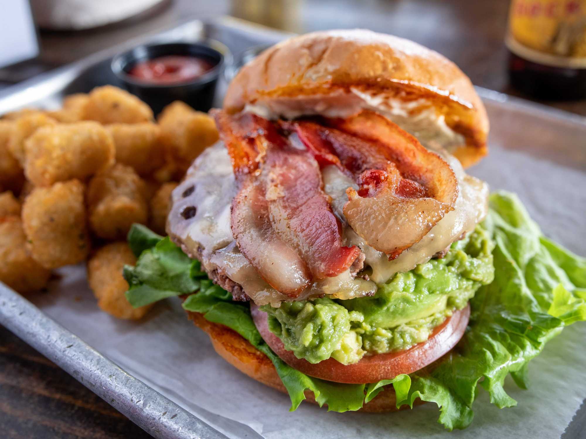 A guacamole-topped burger at Shady's