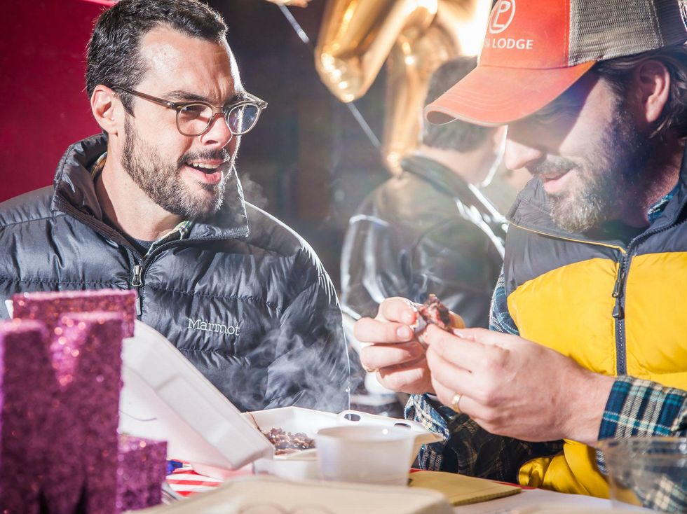 Aaron Franklin and Justin Fourton at Meat Fight 2014