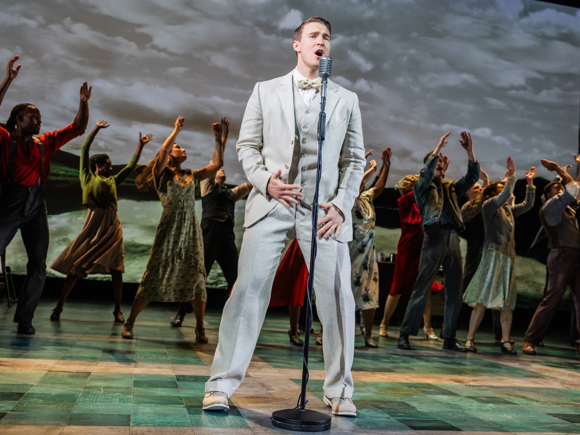 Aidan Wharton and cast from the North American tour of Girl from the North Country