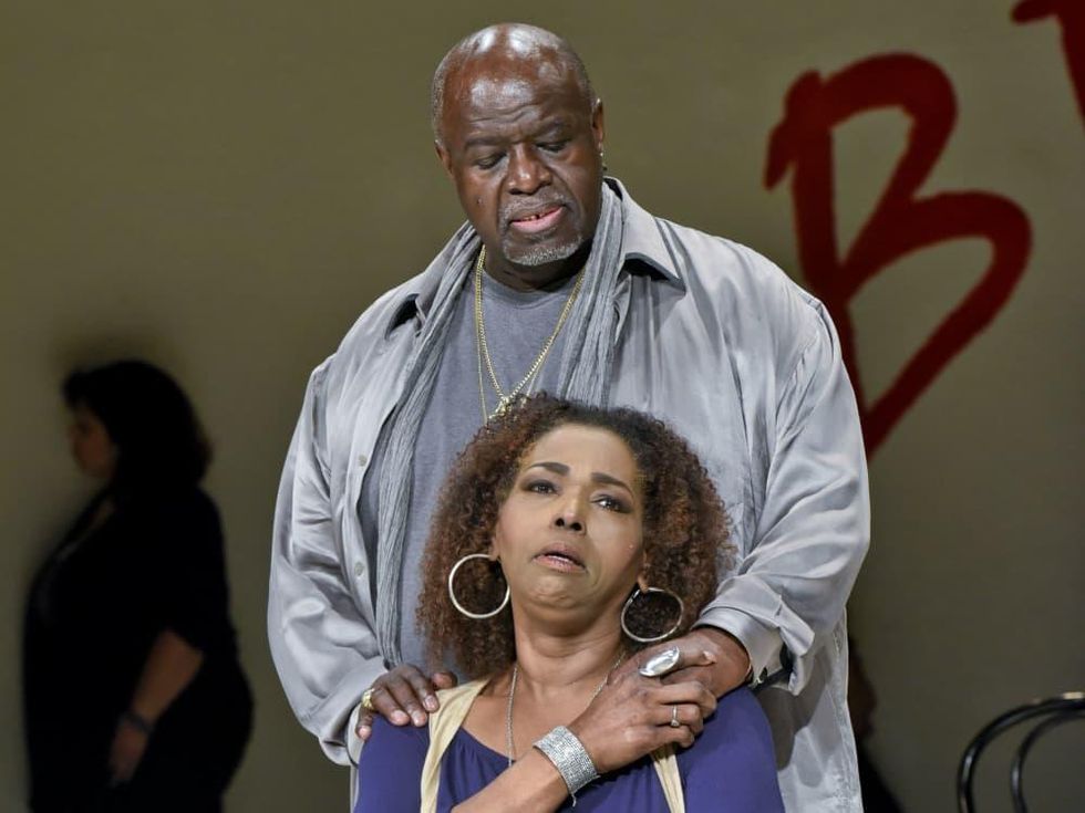 Akin Babatunde and Liz Mikel in Dallas Theater Center's Inherit the Wind