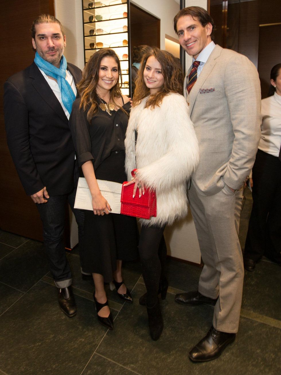 Alfonso Montiel, Susie Straubmueller, Ekaterina Kouznetsova, Jason Ziegler, zegna opening
