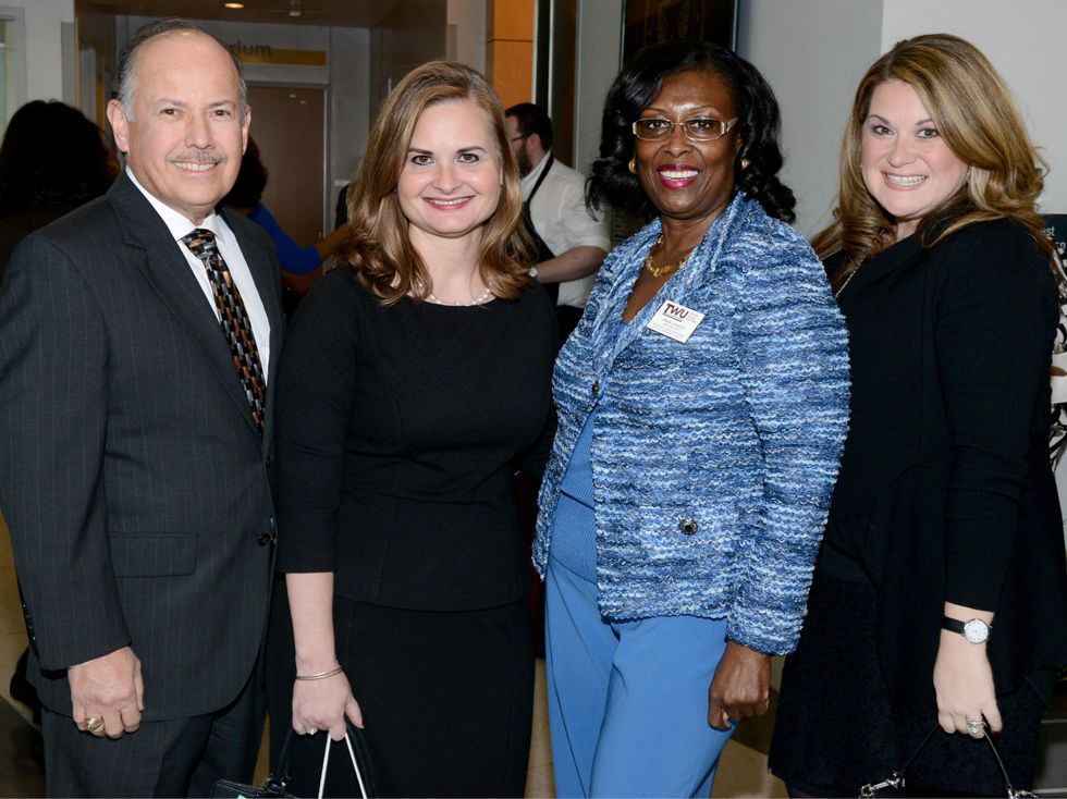 Alred Rivas, Susan Stout (both of Tiffany & Co.); Sheila Haley, TWU; Heather Norris, TWU Celebration