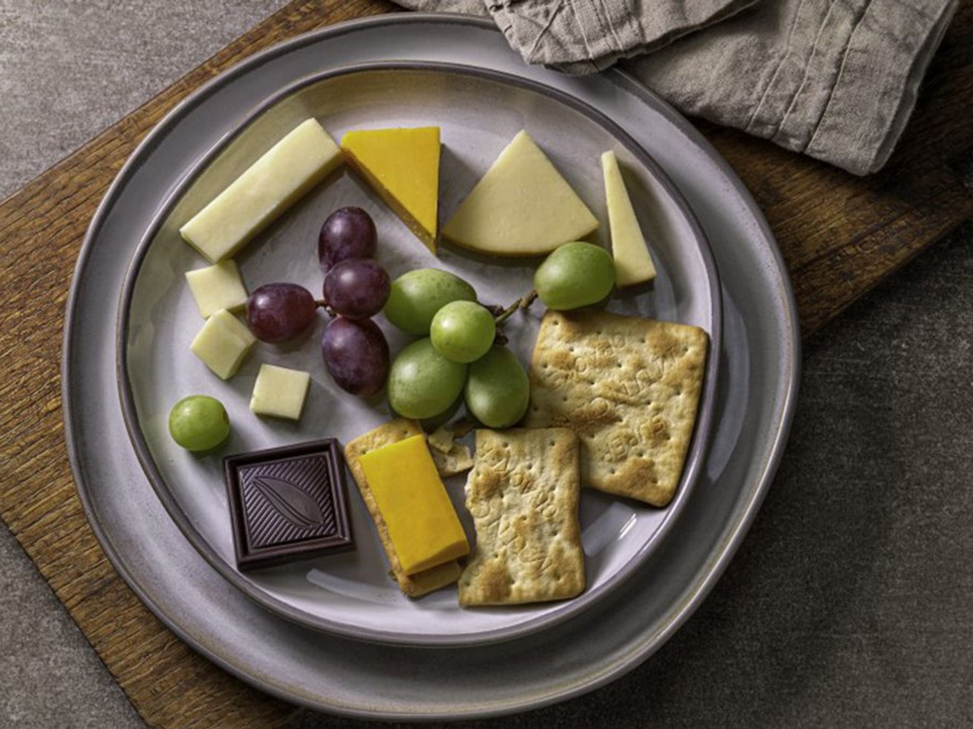 American airlines fruit and cheese plate