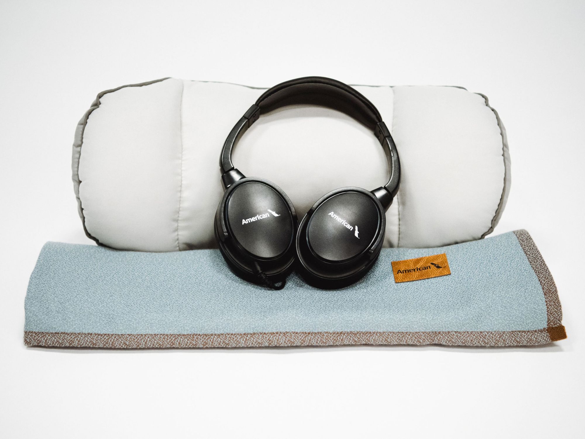 American Airlines pillow headphones