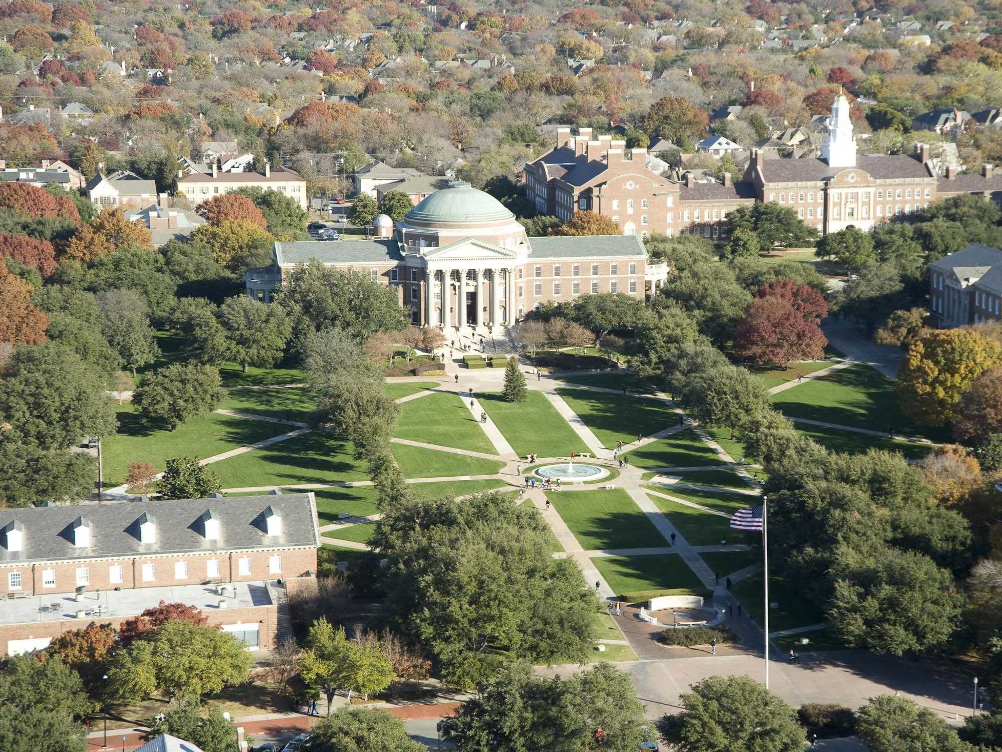 An ariel view of SMU in Dallas