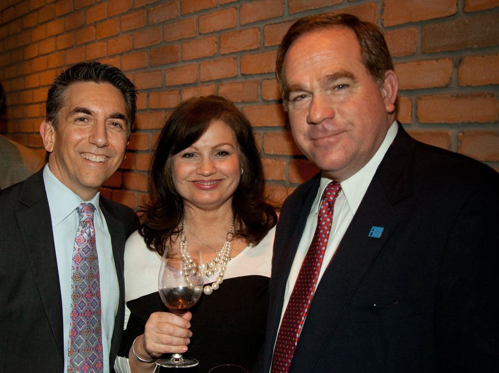 Andy Harmon (left) with Mary and John Brooks, J R Ewing Bourbon Launch Party