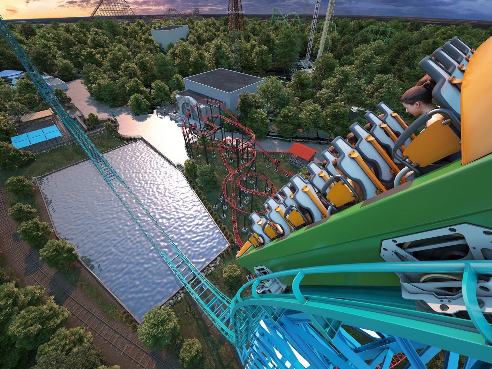 Aquaman: Power Wave roller coaster at Arlington's Six Flags Over Texas