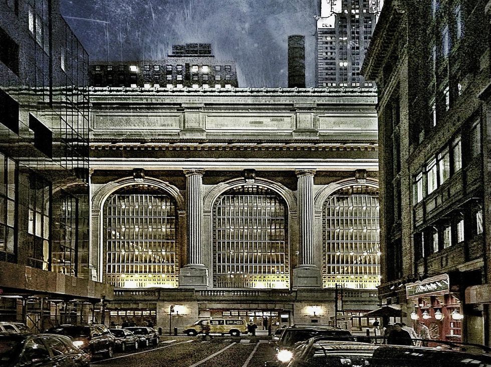 Archival pigmented ink print, \u201cGrand Central Terminal and Chrysler Building at Dusk,\u201d by Dan Burkholder