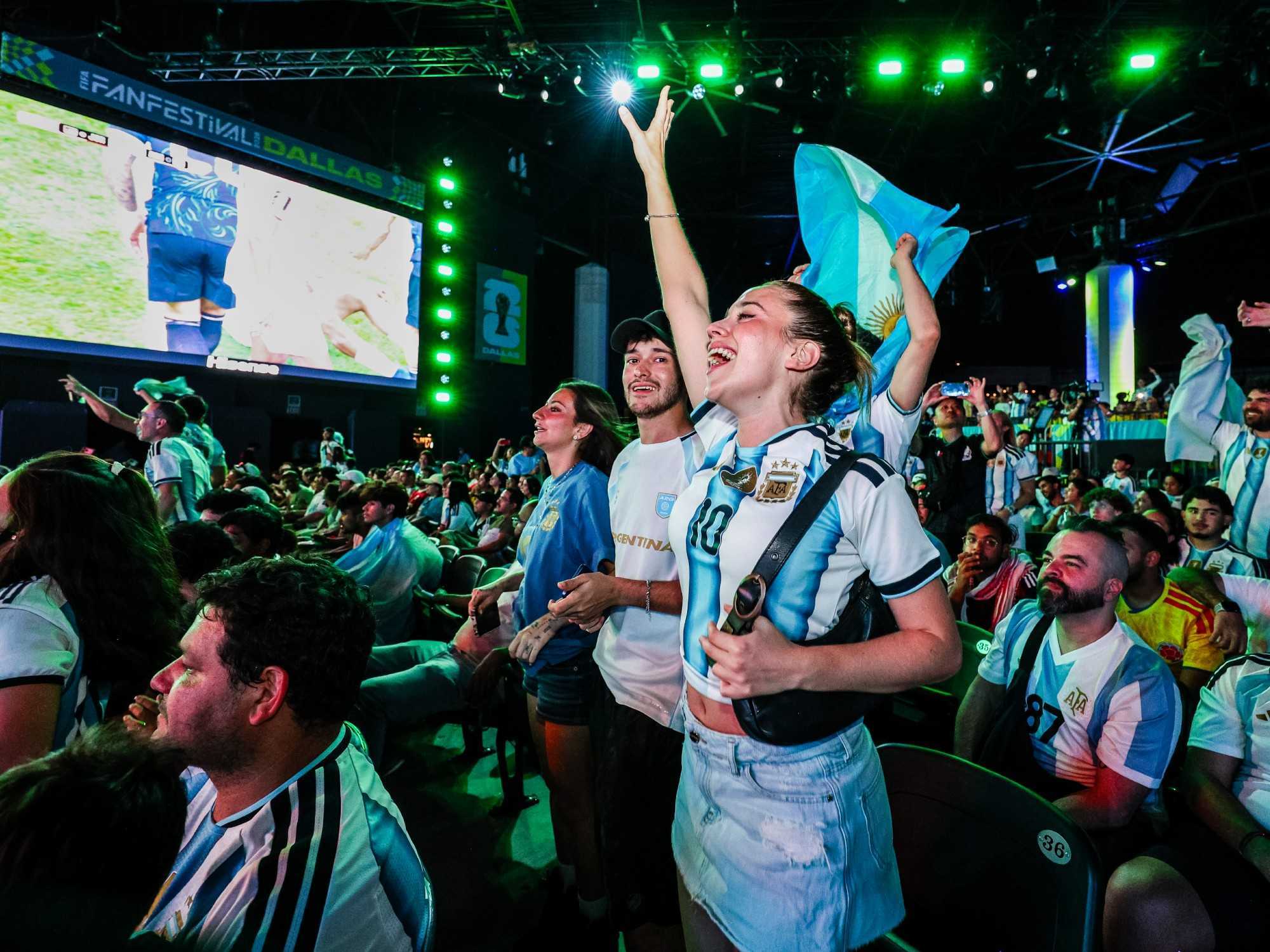Argentina fans at FIFA Fan Festival Dallas on June 27, 2026