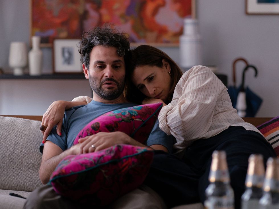 Arian Moayed and Michaela Watkins in You Hurt My Feelings