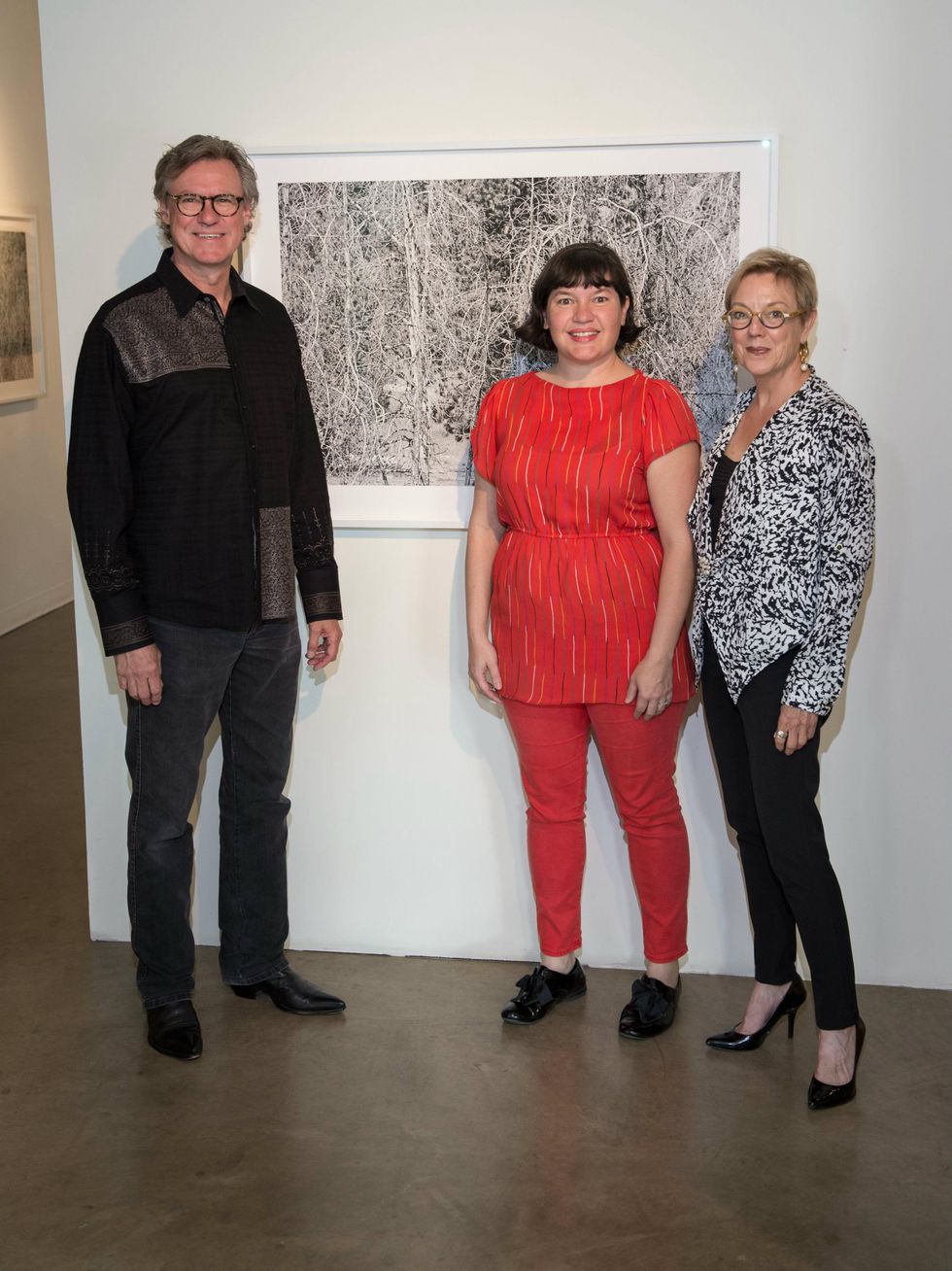Artist Reinhard Ziegler, Danette Dufilho, Nancy Whitenack , Conduit Gallery owner, affair of the art kickoff