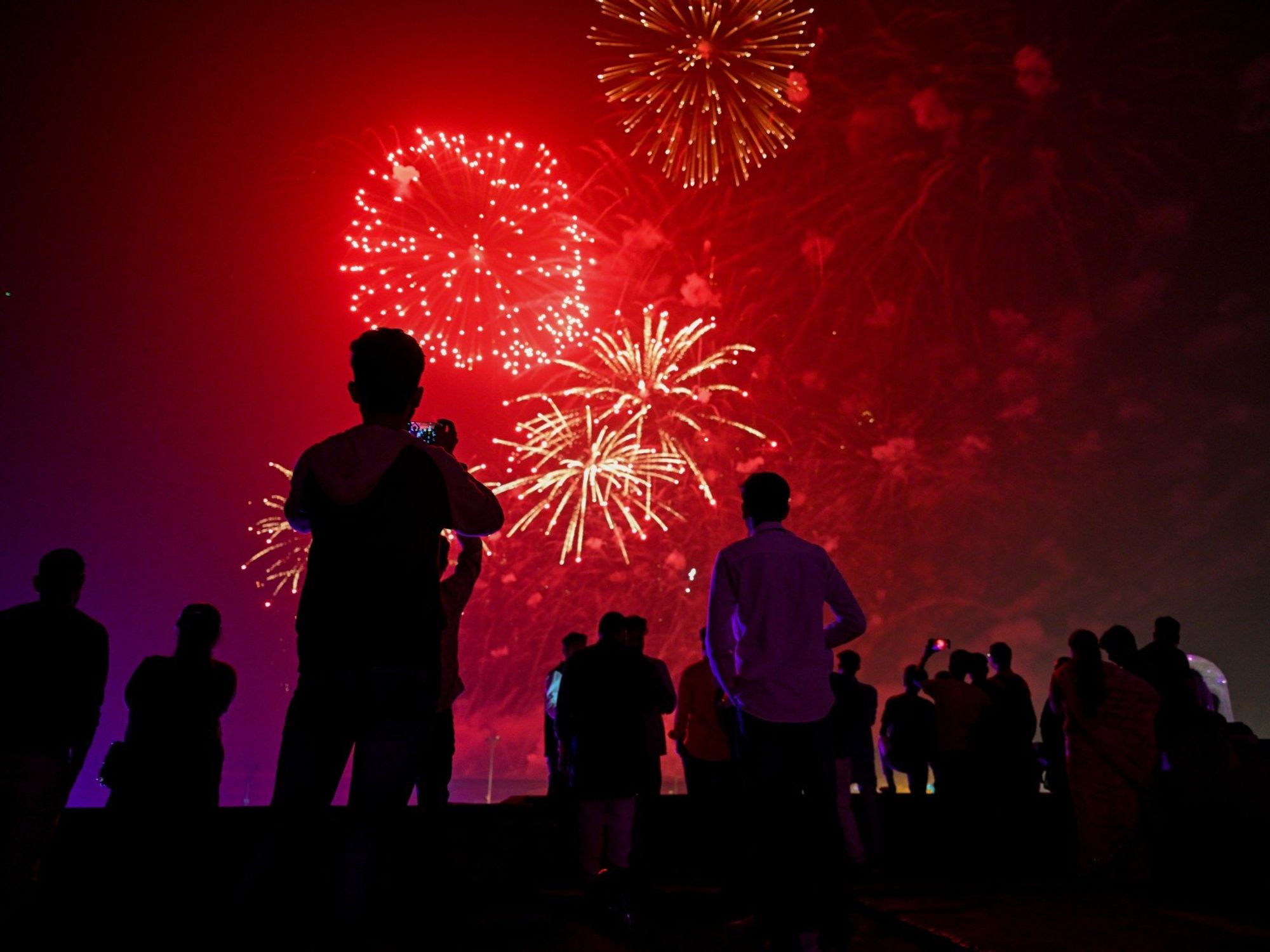Asian festival fireworks