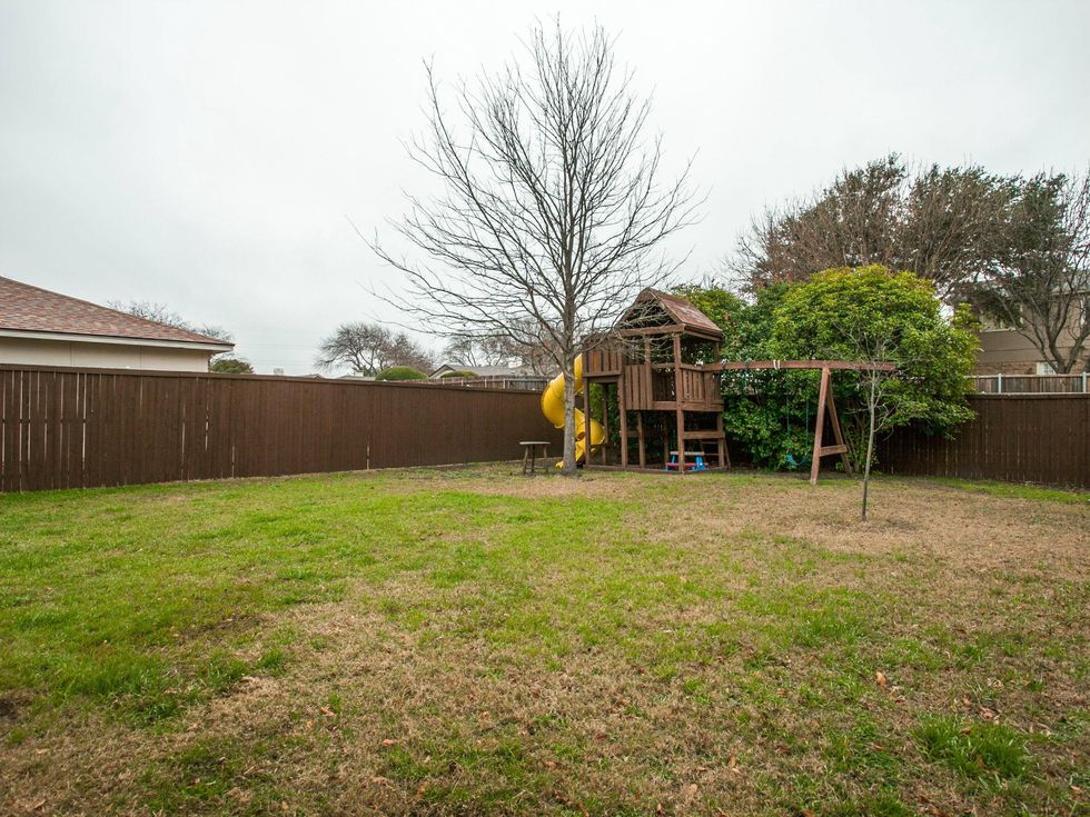 Backyard of 1500 Stoneham Place in Richardson