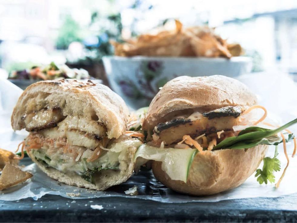 Banh Shop tofu banh mi sandwich