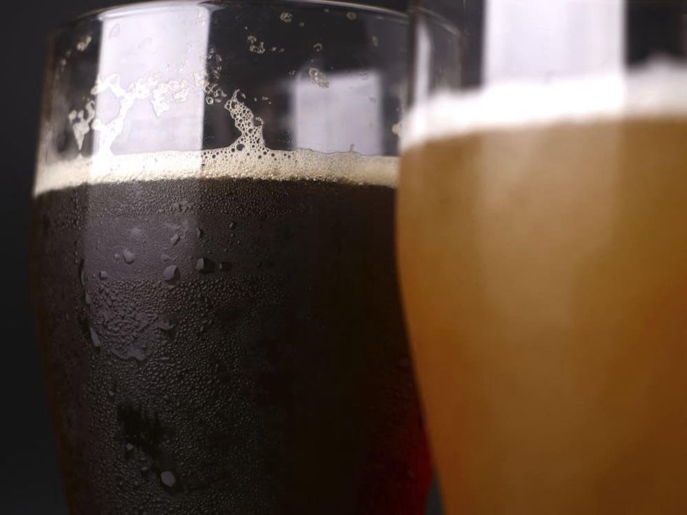 Beer in glasses closeup