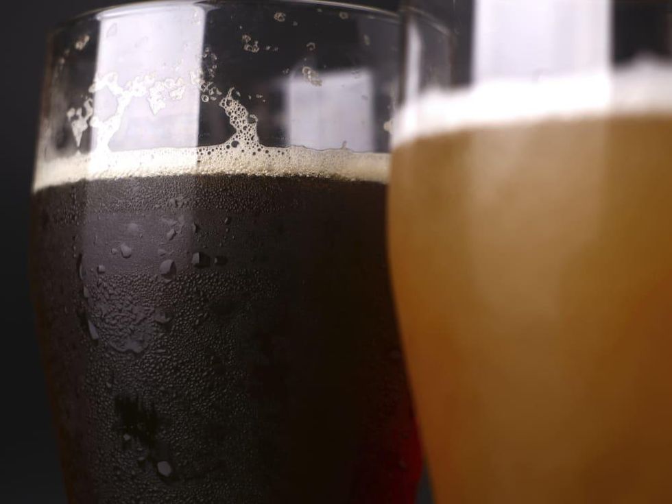 Beer in glasses closeup