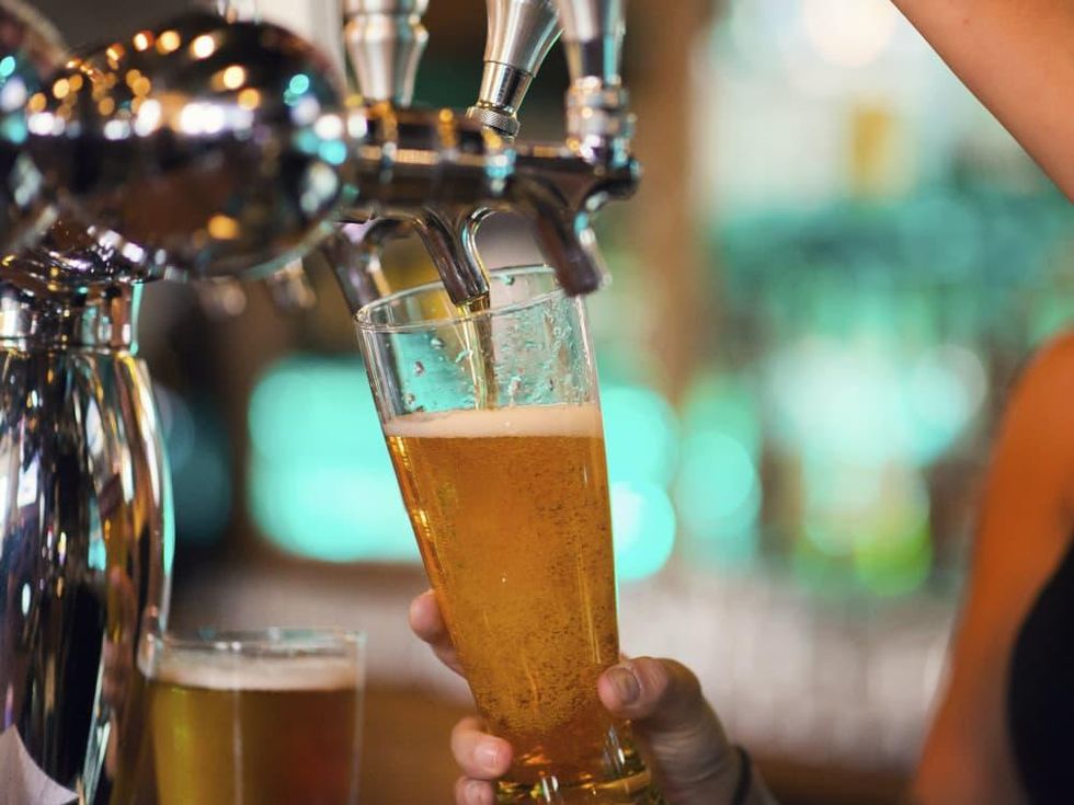 Beer tap at a bar