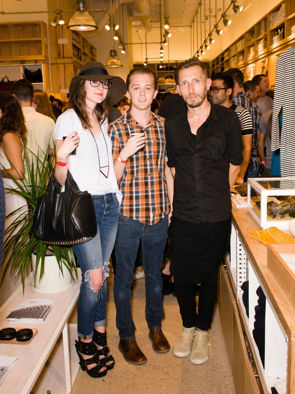 Bethany Burke, Micah Burke, Scott Campbell at Steven Alan store opening in Dallas