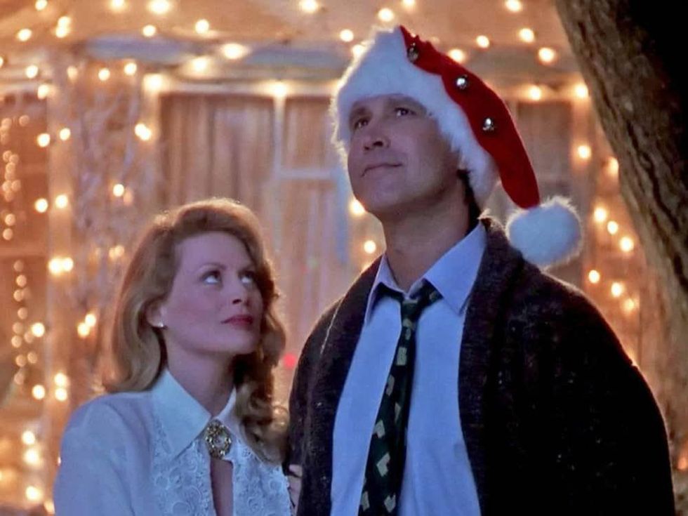 Beverly D'Angelo and Chevy Chase in National Lampoon's Christmas Vacation