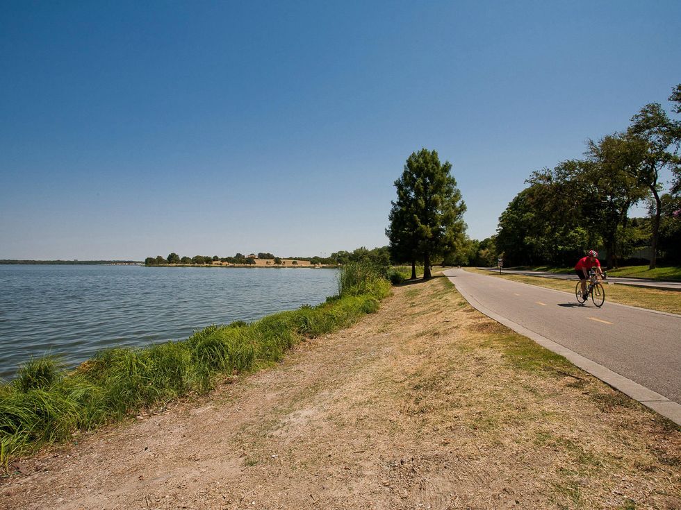 Biker on White Rock Lake in Dallas