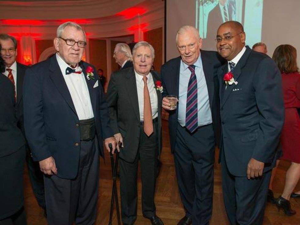 Bill Hobby, from left, Joe Jamail, Herb Kelleher and Rodney Ellis at the Bill Hobby Roast January 2015