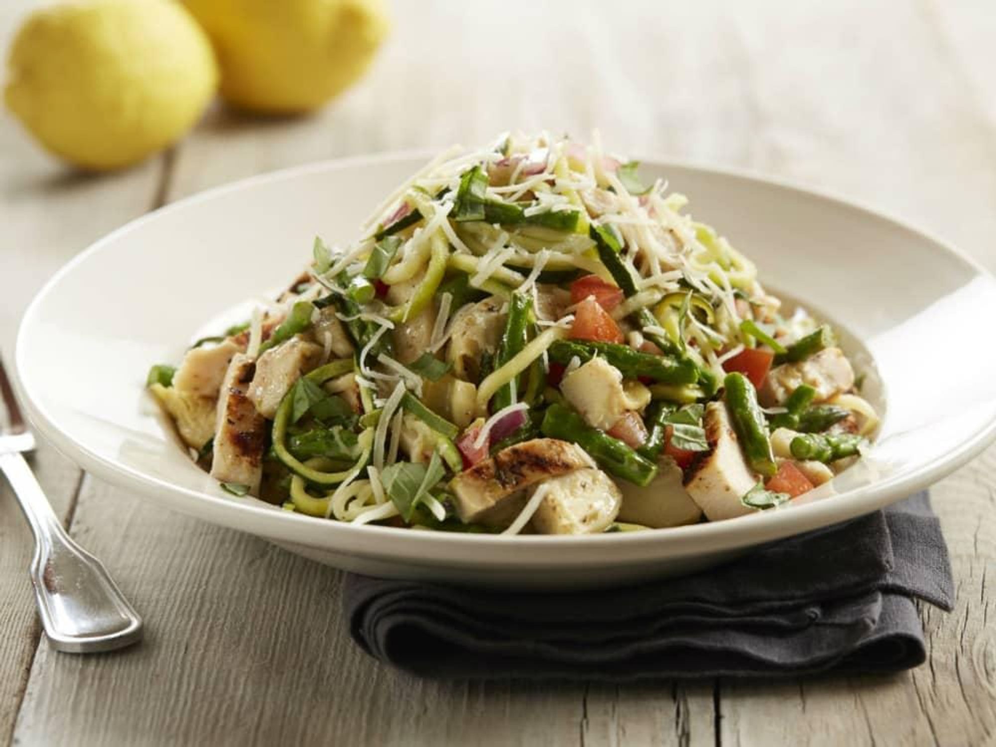 BJ's Brewhouse chicken with zucchini noodles