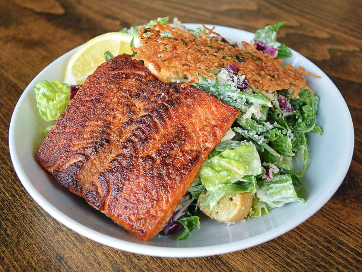 Blackened salmon Caesar salad CultureMap Dallas