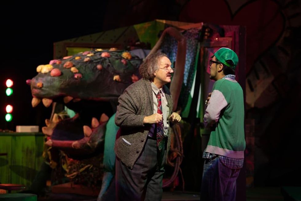 Bob Reed and Alejandro Saucedo in Little Shop of Horrors at Theatre Three