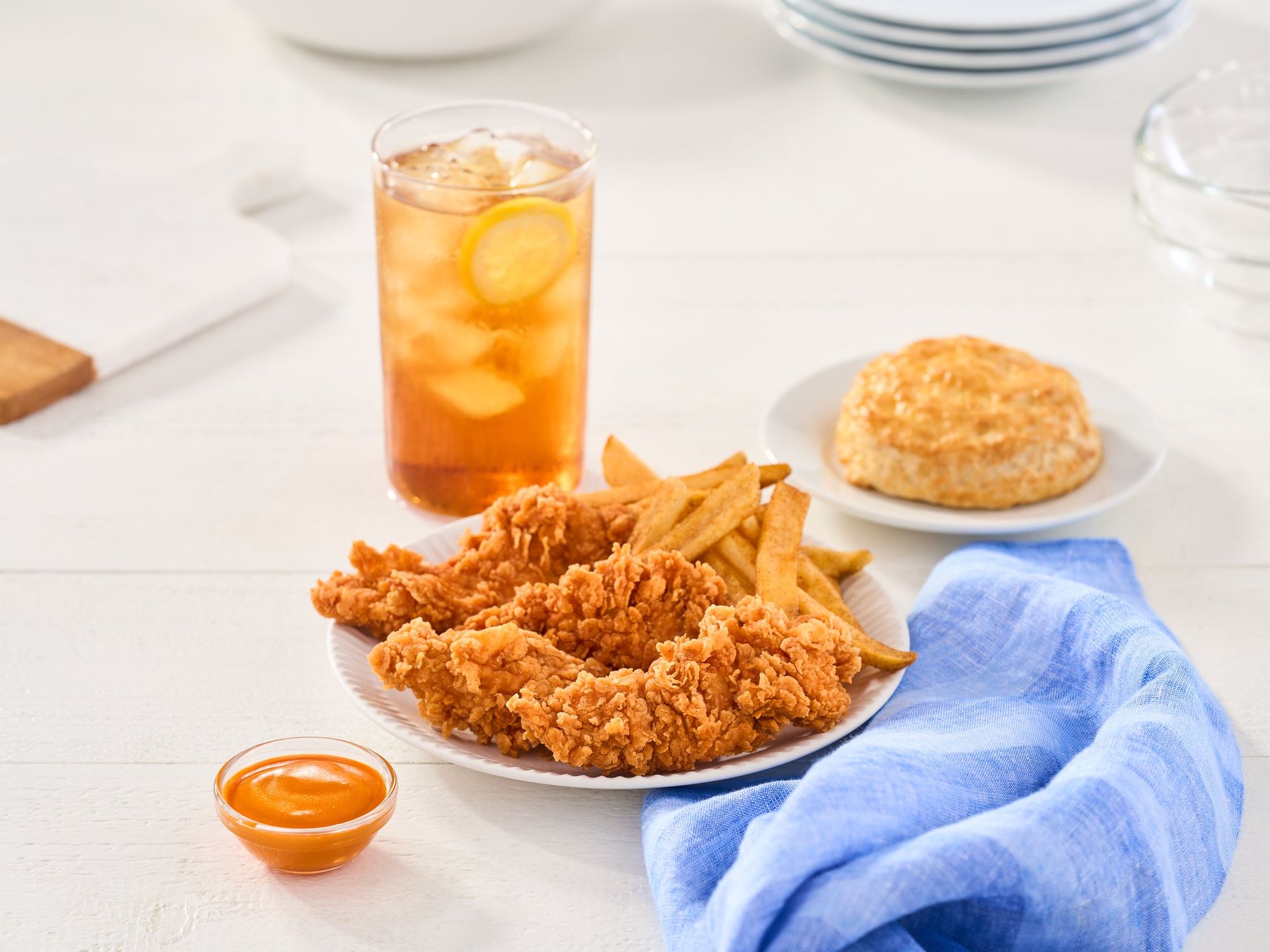 Bojangles chicken tenders biscuit tea