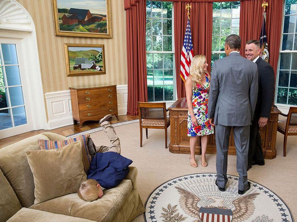 Bored kid at Oval Office