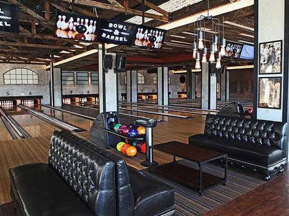 Bowl & Barrel bowling alley and restaurant at Shops at Park Lane in Dallas