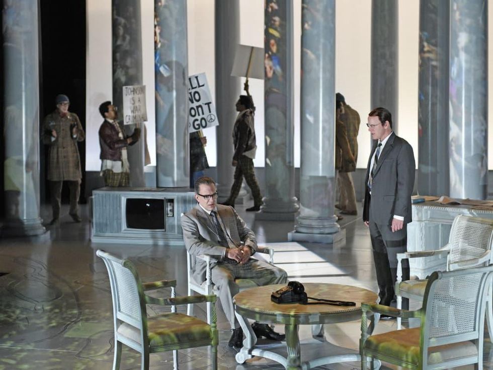 Brandon Potter, Chris Hutchison, and cast of Dallas Theater Center's The Great Society