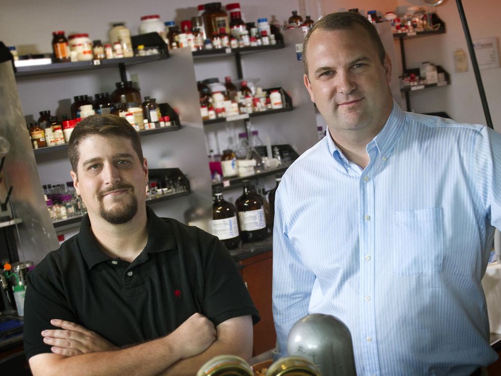 Brian Fontenot and Dr. Schug of UT Arlington