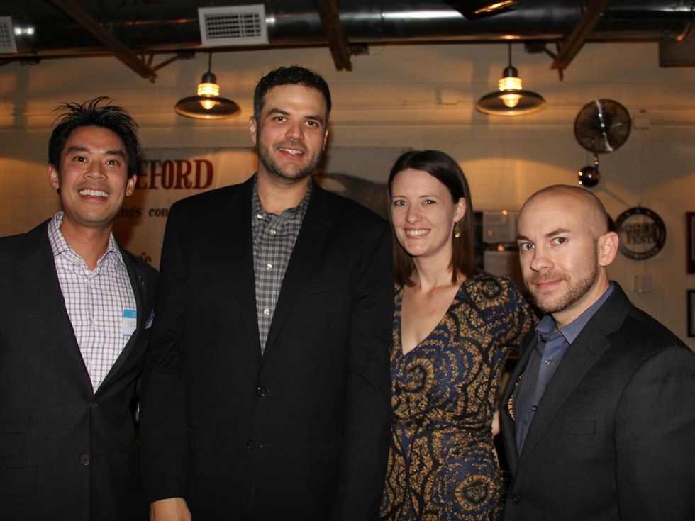 Brian Quach, Sammy Gonzales, Katie Cunningham, Greg Brinkley, United Way kickoff pecan lodge
