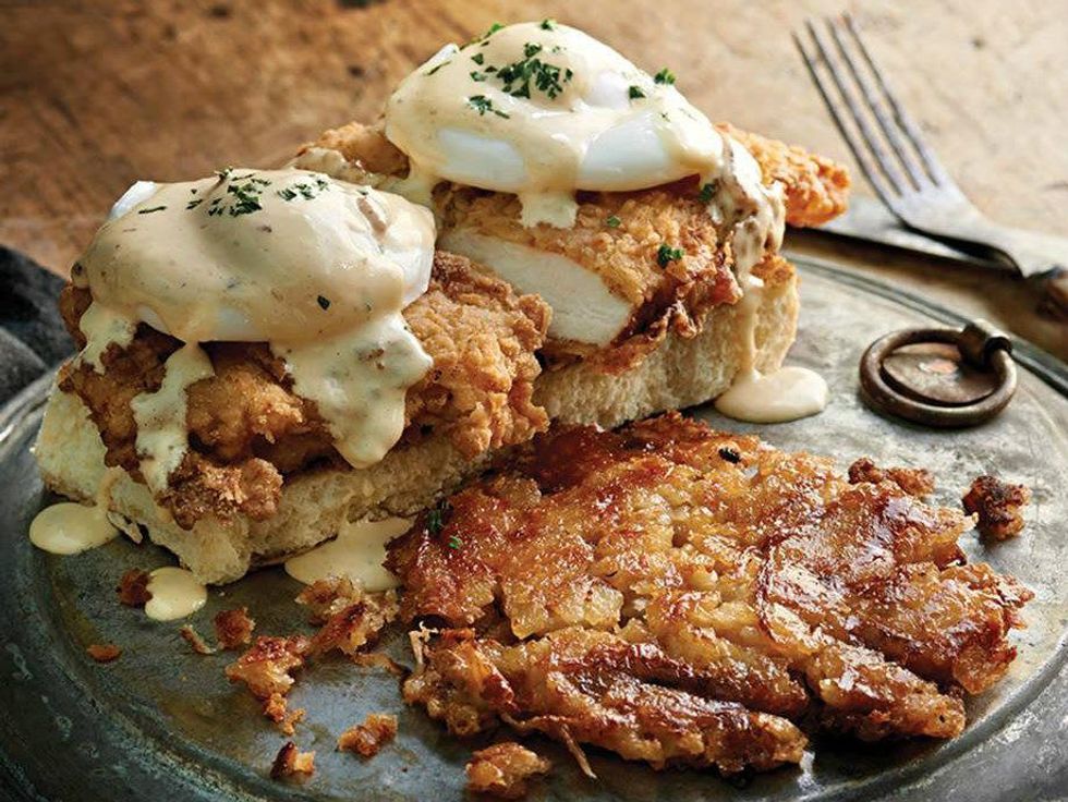 Brick House Southern fried chicken Benedict