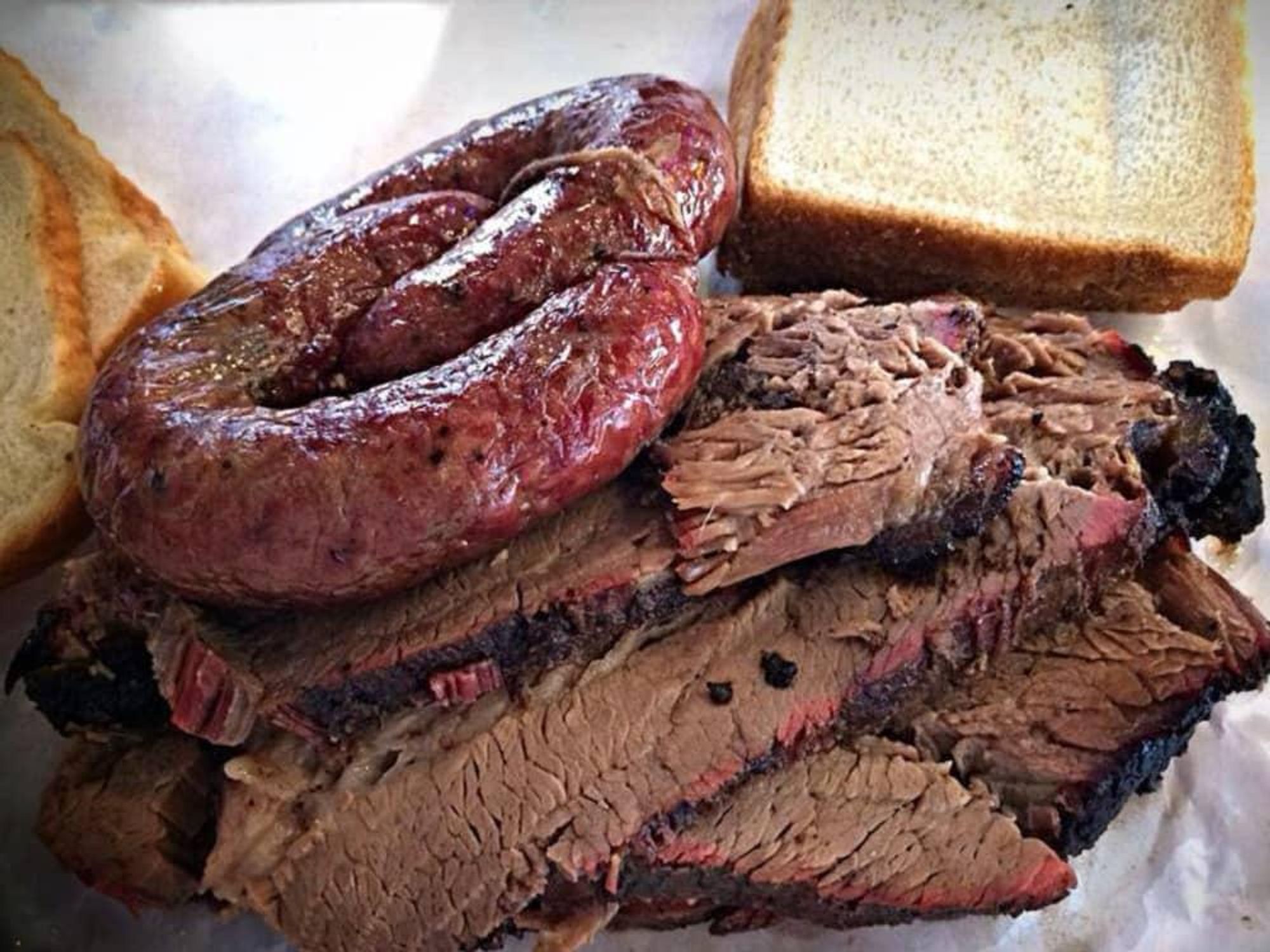 Brisket and sausage at Lockhart Smokehouse in Dallas