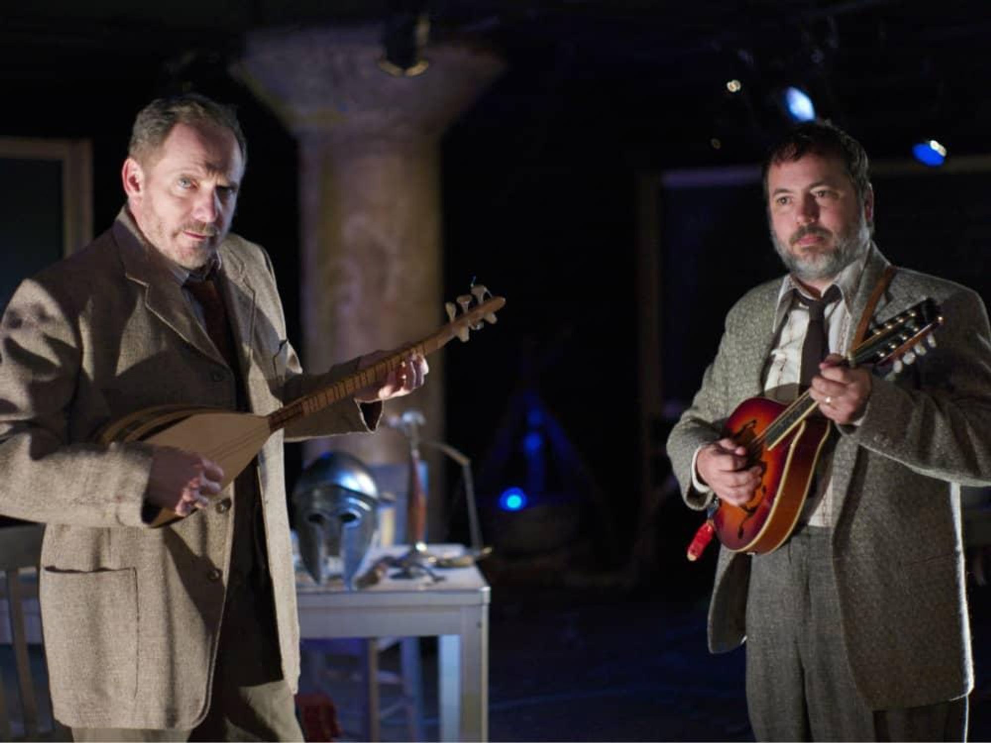 Bruce DuBose and Paul Semrad in An Iliad at Undermain Theatre in Dallas