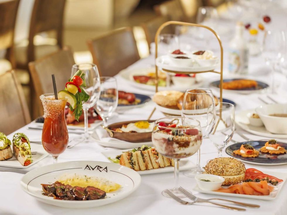 Brunch spread at Avra Estiatorio