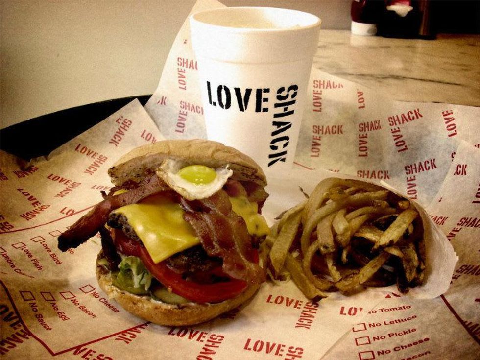 Burger at Love Shack in Fort Worth