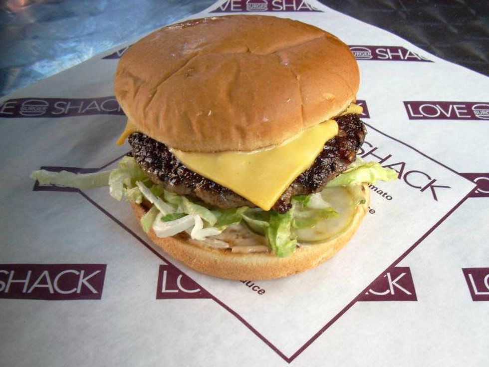 Burger at the Love Shack in Fort Worth