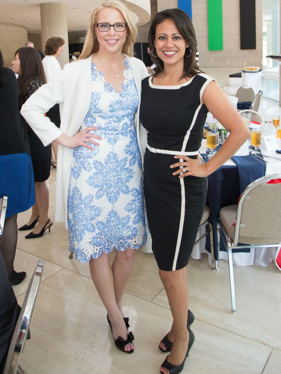 Cachet Petty Weinberg, Luncheon Chair; Cynthi a Izaguirre, WFAA Channel 8 newscaster and emcee , FWC Luncheon