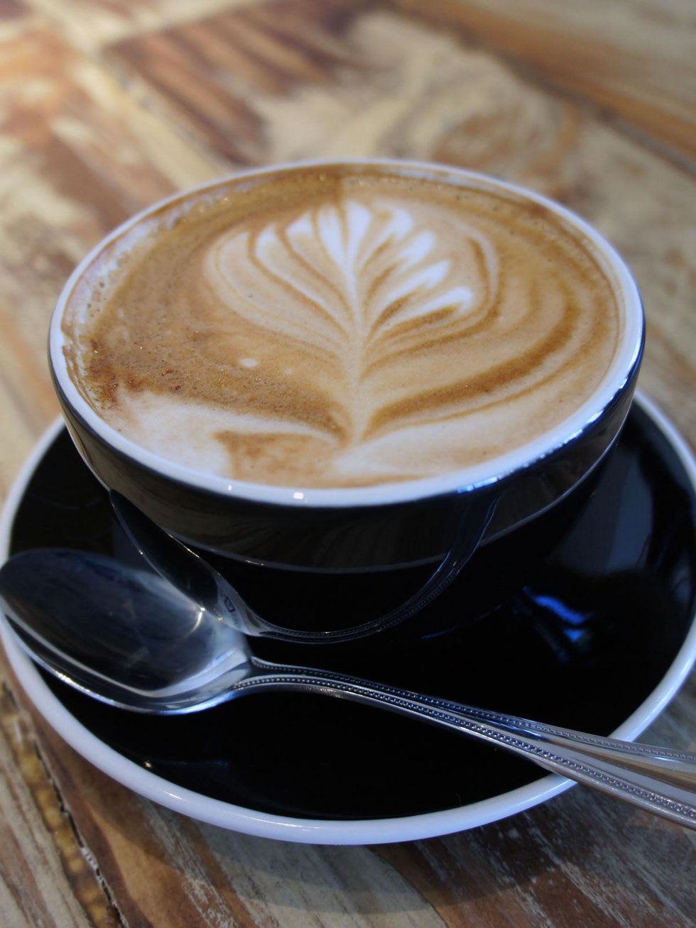 Cafe latte at Oddfellows in Bishop Arts District in Dallas