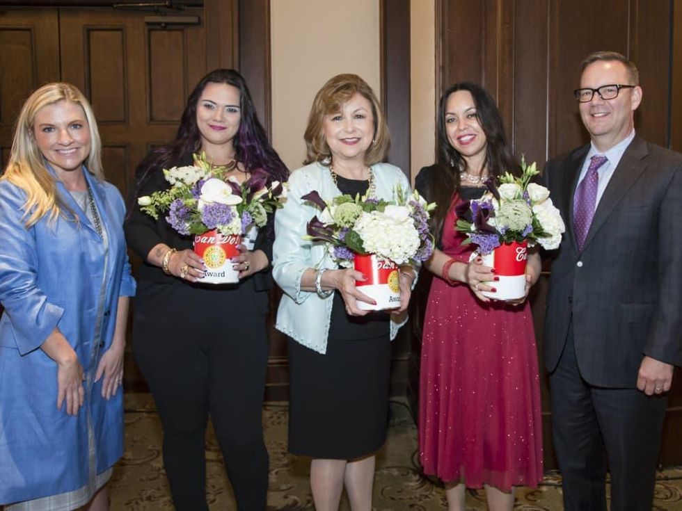 Can Do Luncheon Award Recipients (Katherine Perot Reeves- NTFB Board member, Christina Parks- Wilkinson Center client, Regina Montoya, Marilu Rodriguez- Wilkinson Center client, Brett Gray-NTFB