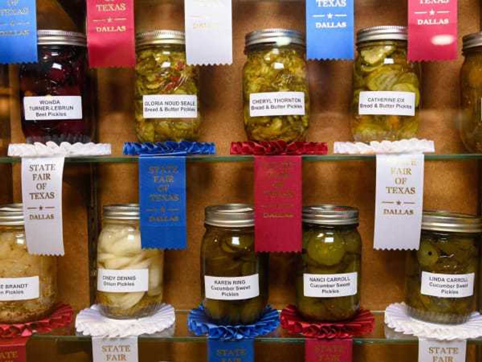 Canned food display at the State Fair of Texas